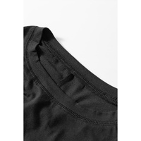 Black Solid Color Round Neck Basic Tunic T Shirt - L thumbnail