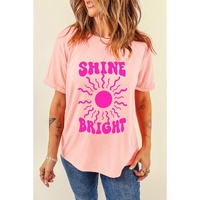 Pink SHINE BRIGHT Graphic Casual Tee - L thumbnail