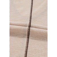 Parchment Crochet Detail Exposed Seam High Low Loose Top - L thumbnail