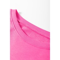 Sachet Pink Mixed Print Patch Drop Shoulder Pullover Top - S thumbnail