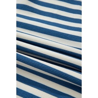 Sky Blue Stripe Chest Pocket Buttoned Back Notched V Neck Top - L thumbnail