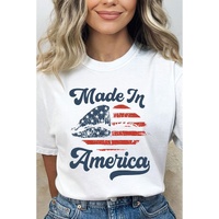 White Made in America Lip Printed O Neck T Shirt - 2XL thumbnail
