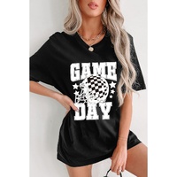 Black GAME DAY Checkerboard Rugby Football Helmet T Shirt - S thumbnail