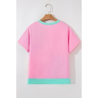 Mint Green Two Tone Half Buttons Collared T Shirt - L thumbnail