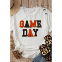 White Glitter GAME DAY Rugby Football Season Round Neck T Shirt - XL thumbnail