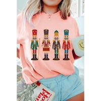 Pink Cute Nutcracker Graphic Crewneck Christmas T Shirt - S thumbnail