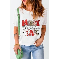 White MERRY Christmas YAll Graphic Crewneck T Shirt - M thumbnail