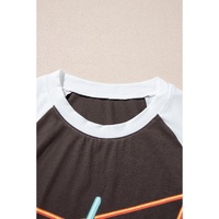 Brown Western Yeehaw Graphic Vintage Raglan Long Sleeve Top - L thumbnail