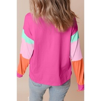 Rose Red Nutcracker Merry Christmas Graphic Colorblock Long Sleeve Tee - XL thumbnail