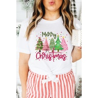 White Merry Christmas Holiday Vibe Graphic Crewneck T Shirt - 2XL thumbnail