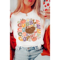 White Thanksgiving GOBBLE Turkey Graphic Tee - XL thumbnail