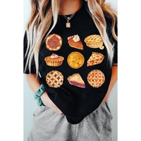 Black Thanksgiving Pumpkin Pies Dessert Graphic Tee - XL thumbnail