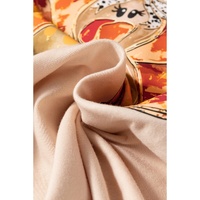 Khaki Thanksgiving Bowknot Turkey Graphic Crewneck Tee - S thumbnail