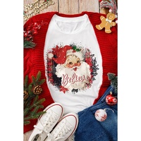 White Believe Christmas Father Graphic Crewneck T Shirt - XL thumbnail