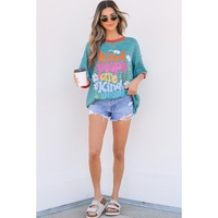 Dusk Blue Kind People are My Kind People Graphic Oversized Tee - L thumbnail