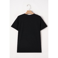 Black Merry Christmas Brushwork Bow Printed T Shirt - M thumbnail