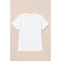 White Christmas Bowknot Graphic Cotton Blend T Shirt - XL thumbnail