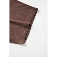Chestnut Mineral Wash Criss Cross V Neck Casual T Shirt - L thumbnail