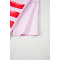Light Pink Flag Bow Graphic Crewneck Tee - L thumbnail