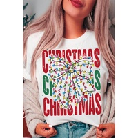 White Christmas Bowknot Graphic Tee - XL thumbnail