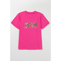 Rose Red Heart XOXO Graphic Crewneck Valentines T Shirt - L thumbnail