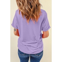Wisteria Mardi Gras Bowknot Pattern Crew Neck T Shirt - 2XL thumbnail