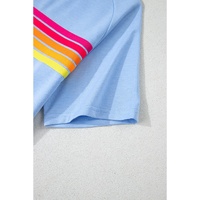 Beau Blue Striped Patch Front Casual Tee - 2XL thumbnail