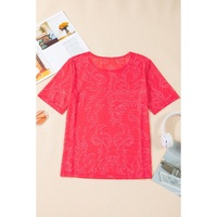 Red Western Girls Mesh T Shirt - L thumbnail