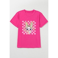 Rose Red Plaid Bubble Gum Rabbit Graphic Eater T Shirt - S thumbnail