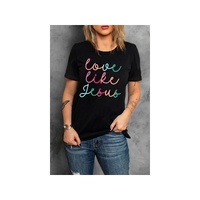 Black Love Like Jesus Crew Neck Graphic Tee - S thumbnail