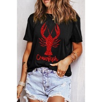 Black Shimmering Crawfish Graphic Tee - XL thumbnail