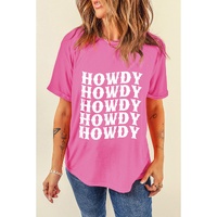 Sachet Pink HOWDY Graphic Western Crew Neck Tee - 2XL thumbnail