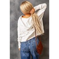 Azura Exchange Batwing Sleeve Henley Hoodie with Pockets - L thumbnail