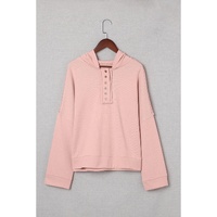 Azura Exchange Button Solid Patchwork Trim Hoodie - XL thumbnail