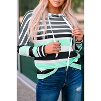 Azura Exchange Striped Drawstring Long Sleeve Hoodie - 2XL thumbnail
