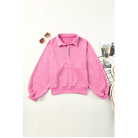Azura Exchange Lantern Sleeve Snap Button Pullover Sweatshirt - L thumbnail