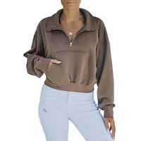 Azura Exchange Zipped Cropped Sweatshirt with Pocket - XL thumbnail