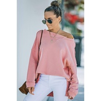 Azura Exchange Frayed Trim Side Slit Sweatshirt - S thumbnail