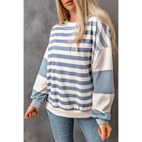 Azura Exchange Drop Shoulder Striped Pullover Sweatshirt - 2XL thumbnail
