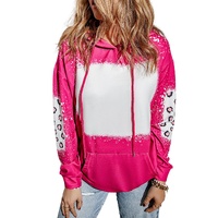 Azura Exchange Leopard Bleached Hoodie with Pocket - L thumbnail