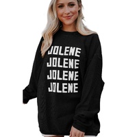 Black JOLENE Ribbed Corded Oversized Sweatshirt - L thumbnail