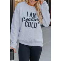 Azura Exchange Breaking COLD Letter Print Sweatshirt - L thumbnail
