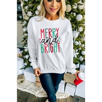 Azura Exchange Merry and Bright Long Sleeve Graphic Sweatshirt - M thumbnail