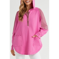 Azura Exchange Oversized Patchwork Henley Hoodie - M thumbnail