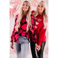 Azura Exchange Hearts Print Crewneck Sweatshirt - 2XL thumbnail