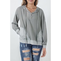 Azura Exchange Contrast Patchwork Pullover Hoodie - L thumbnail