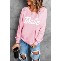 Azura Exchange Letters Print Sweatshirt with Ribbed Knit Trim - L thumbnail