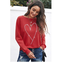Azura Exchange Heart Shaped Long Sleeve Sweatshirt - S thumbnail
