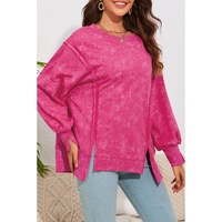 Azura Exchange Relaxed Fit Acid Wash Pullover Sweatshirt with Slit Details - L thumbnail