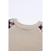 Azura Exchange Plaid Raglan Sleeve Sweatshirt - S thumbnail